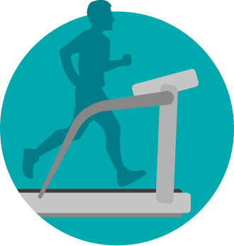 Man running on treadmill