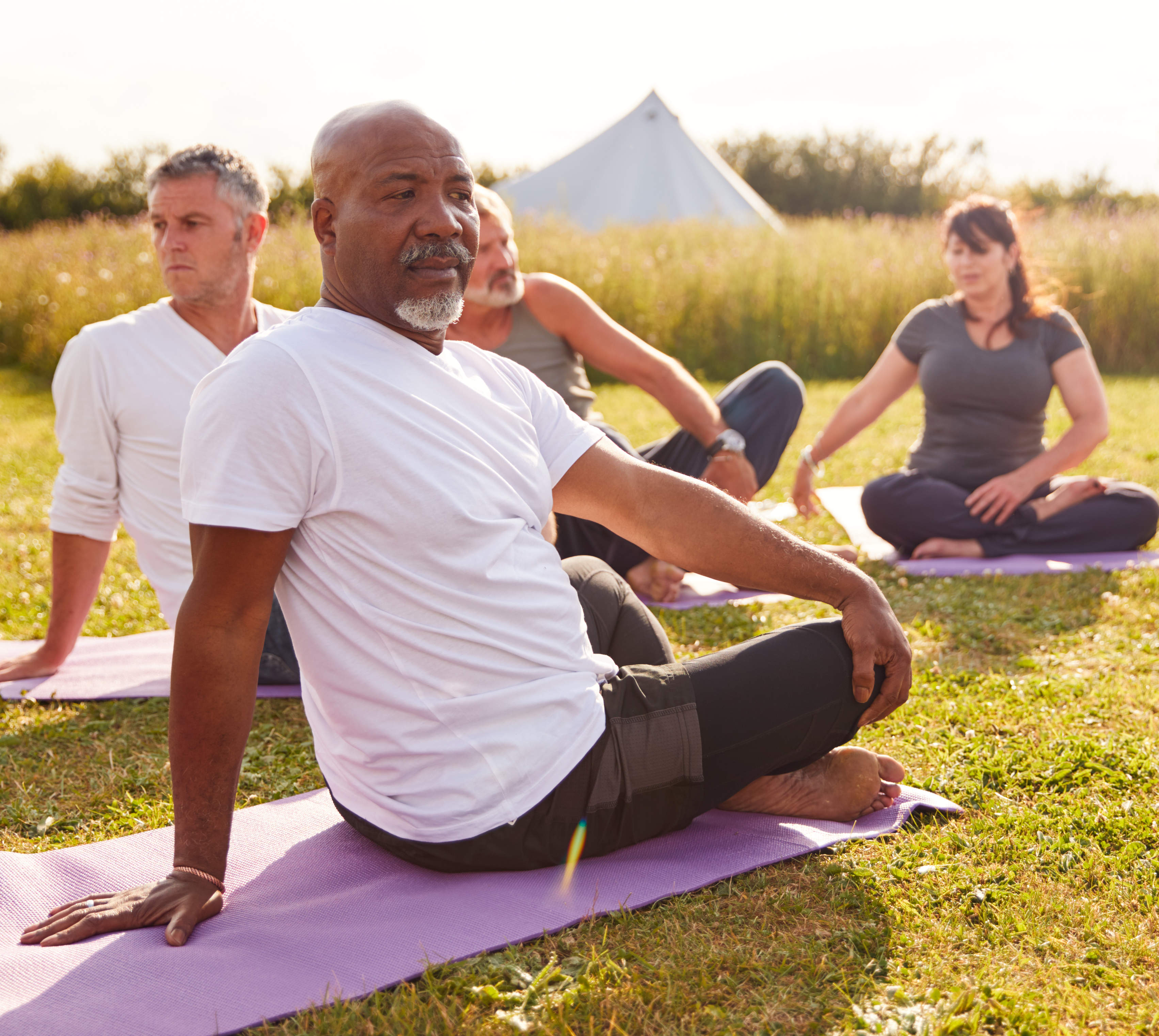 Man doing stretches